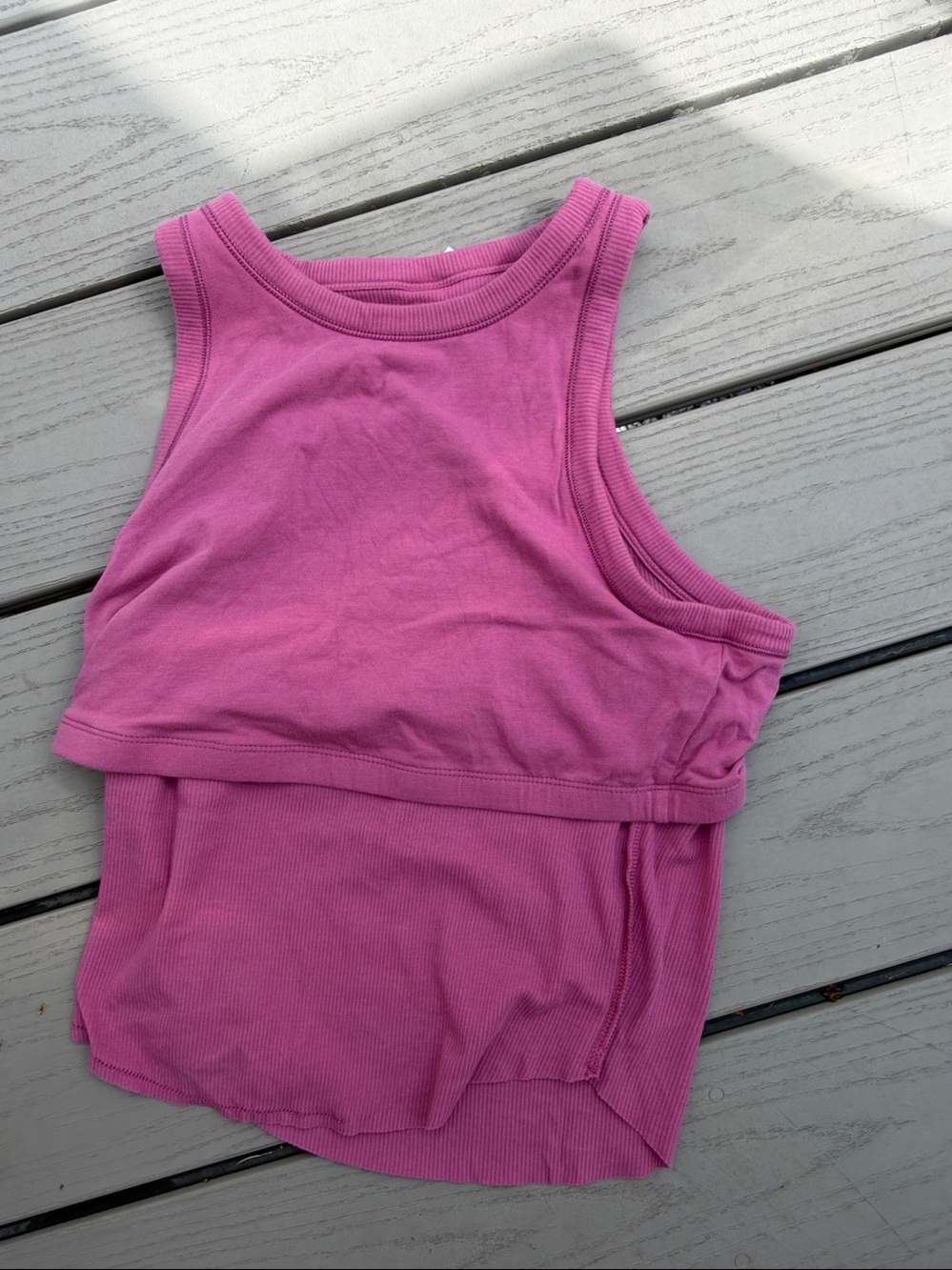 High Neck Ribbed Shelf Bra Tank - Picture 7 of 7